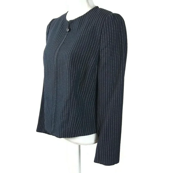 Akris Punto Tweed Zip Up Jacket Size 12 Office Work Corporate Designer Feminine - Picture 4 of 7